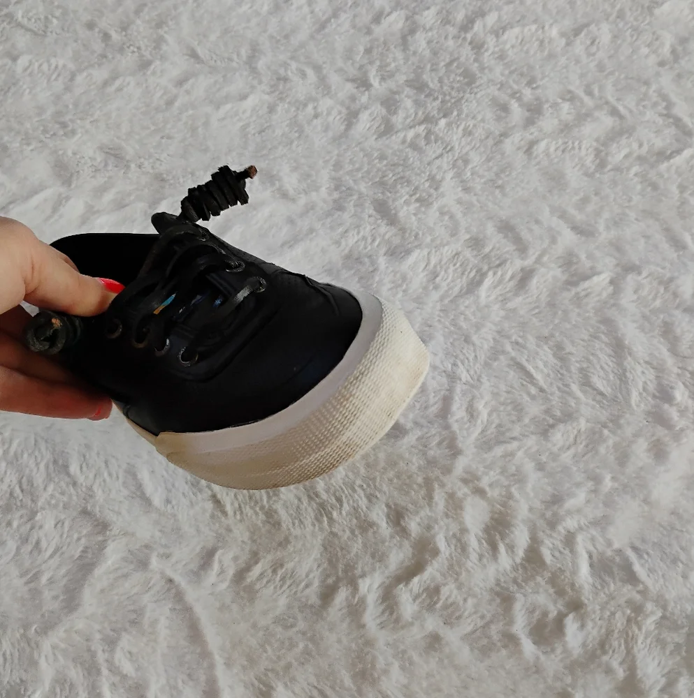 Sperry Top Sider Black Leather Sneakers
